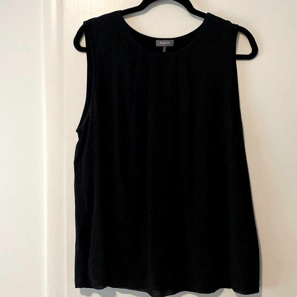 Basler black shell with pintuck neckline size 12